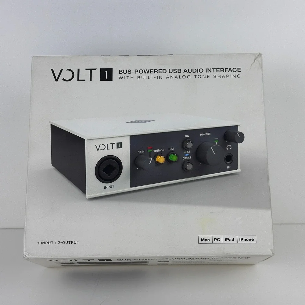 Universal Audio Volt 1 USB Audio Interface Vintage Preamp Mode MIDI XLR Cable
